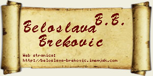 Beloslava Breković vizit kartica